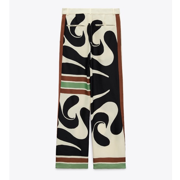 NWT Zara 2 Piece Tied Printed Blouse And Wide Pants Set - Picture 10 of 16